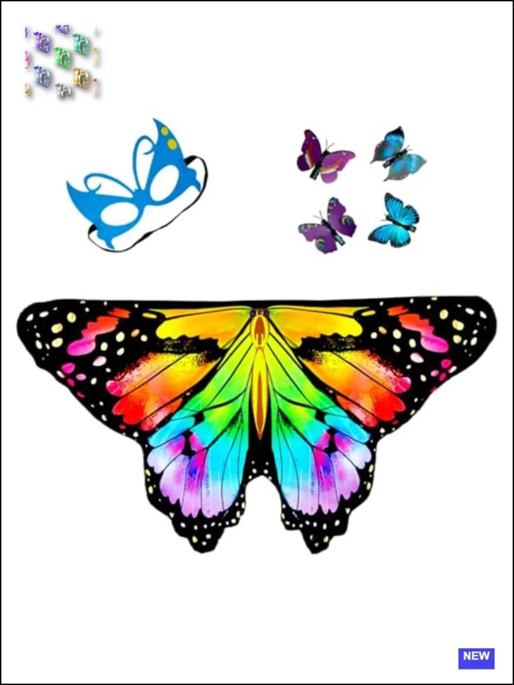 Kids Fairy Butterfly Wings Costume Dress Up Halloween Toddler Cosplay